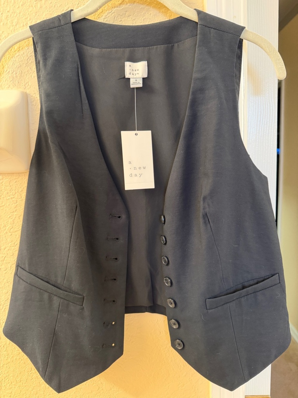 a new day Black Button-Front Tailored Vest